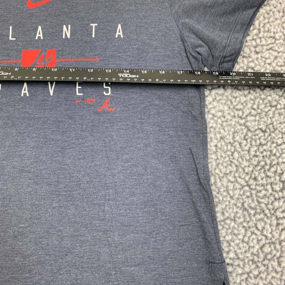 Atlanta Braves Shirt Women Medium Gray Nike Short Sleeve Crew Neck New M - Picture 5 of 7